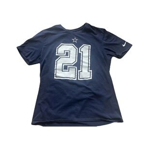 Ezekiel Elliott Dallas Cowboys NFL #21 Long Sleeve T-shirt Jersey Size L Nike